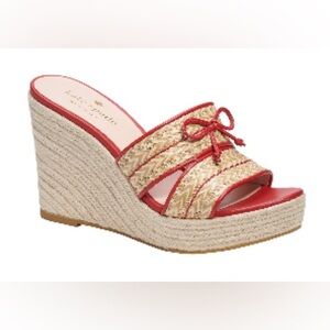 Kate Spade Red and Tan Wedge Sandals